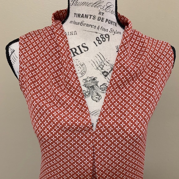 Loft Orange & White Sleeveless Top Size Medium - Picture 3 of 8